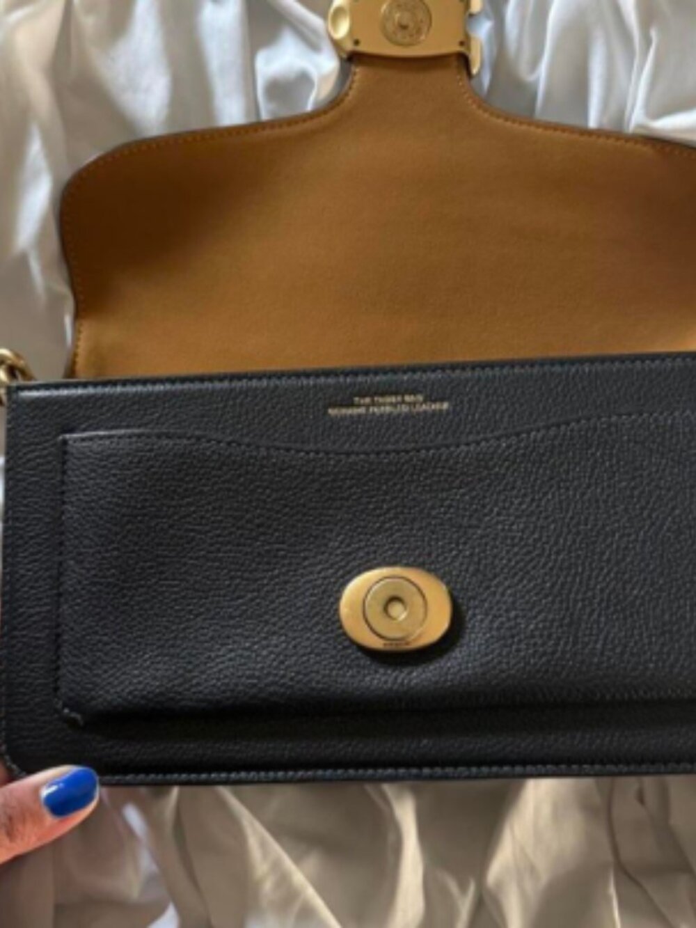 Coach Black Leather Shoulder Bag Crossbody Purse Gold C Detail - Picture 3 of 4